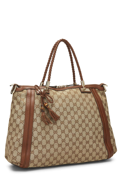 Gucci, Pre-Loved Original GG Canvas Bella Tote, Brown