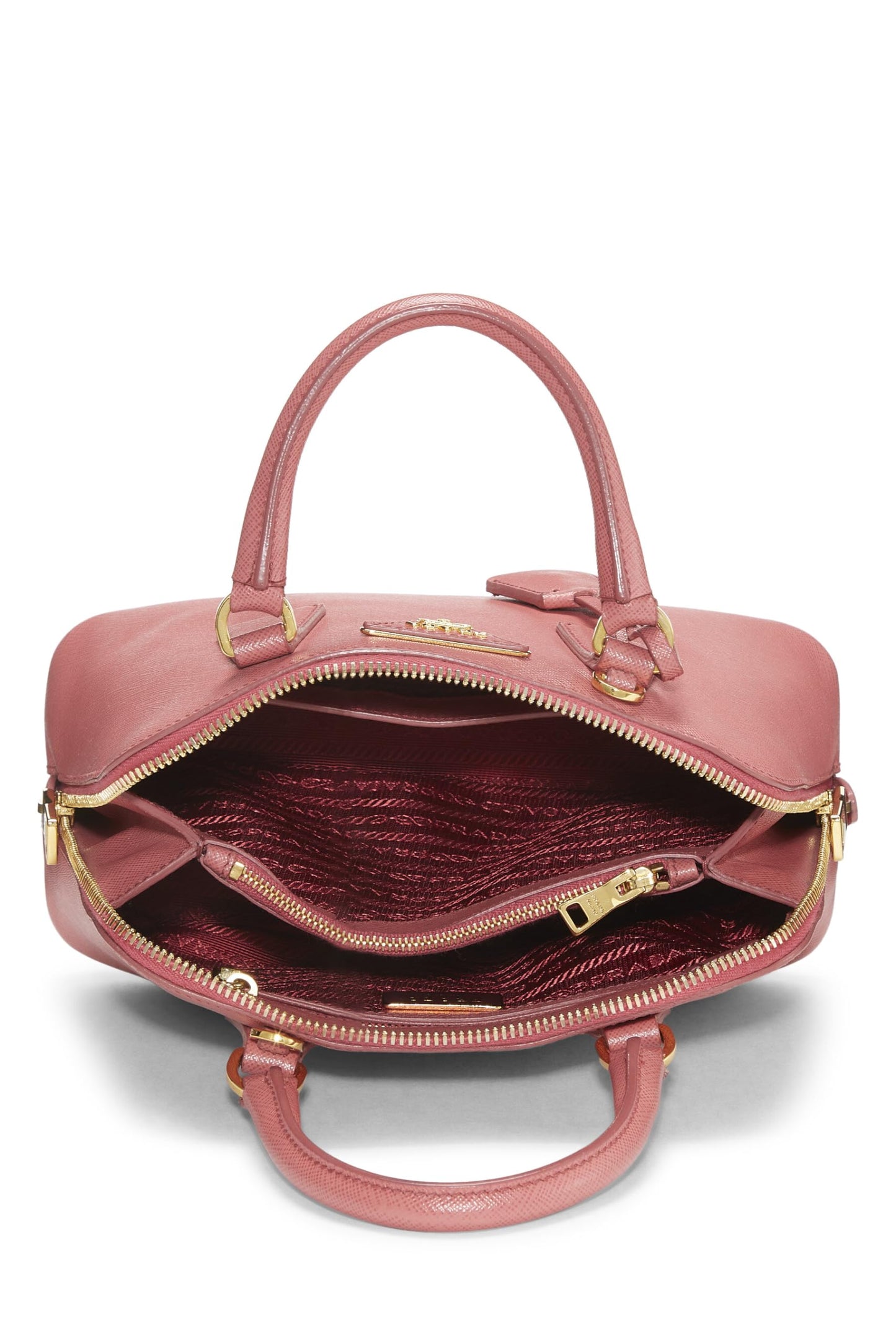 Prada, Paseo pequeño en piel Saffiano rosa Pre-Loved, Rosa