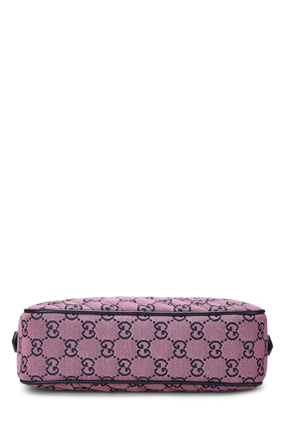 Gucci, sac à bandoulière Marmont en toile GG rose d'occasion, petit modèle, rose