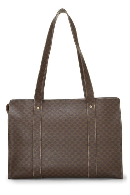 Céline, Pre-Loved Brown Macadam Coated Canvas Tote, Brown