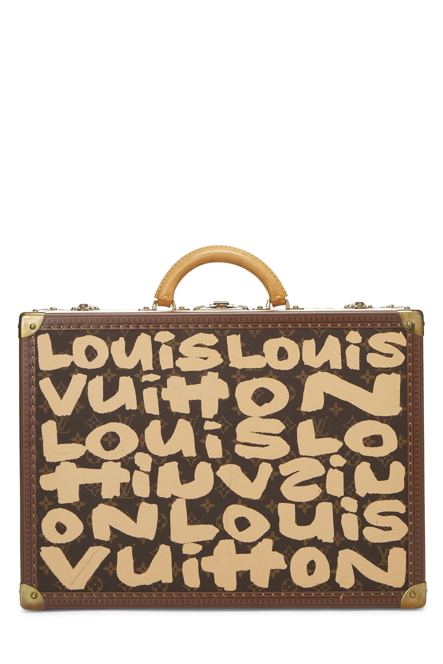 Louis Vuitton, Pre-Loved Stephen Sprouse x Louis Vuitton Beige Monogram Graffiti Canvas Trunk, Beige