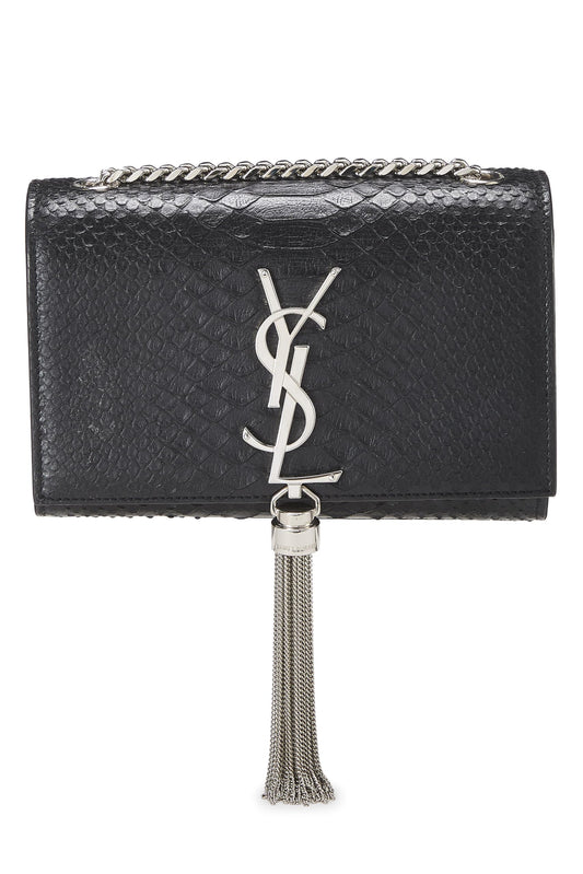 Yves Saint Laurent, mini-sac à main Kate en cuir gaufré noir d'occasion, noir