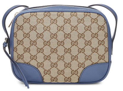 Gucci, sac à bandoulière Bree en toile GG bleu d'occasion, bleu