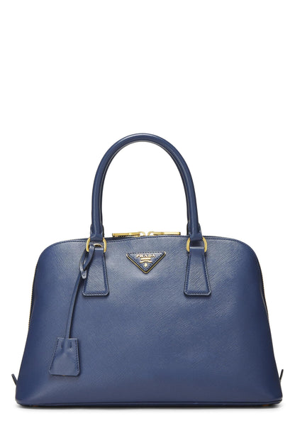 Prada, Promenade Medium Saffiano bleu d'occasion, bleu