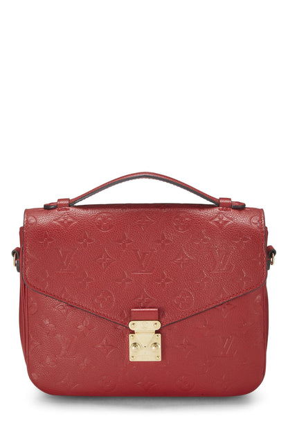 Louis Vuitton, Pre-Loved Cherry Monogram Empreinte Pochette Metis, Rojo