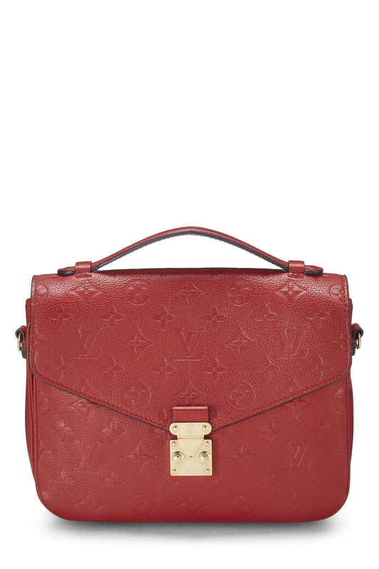 Louis Vuitton, Pre-Loved Cherry Monogram Empreinte Pochette Metis, Red