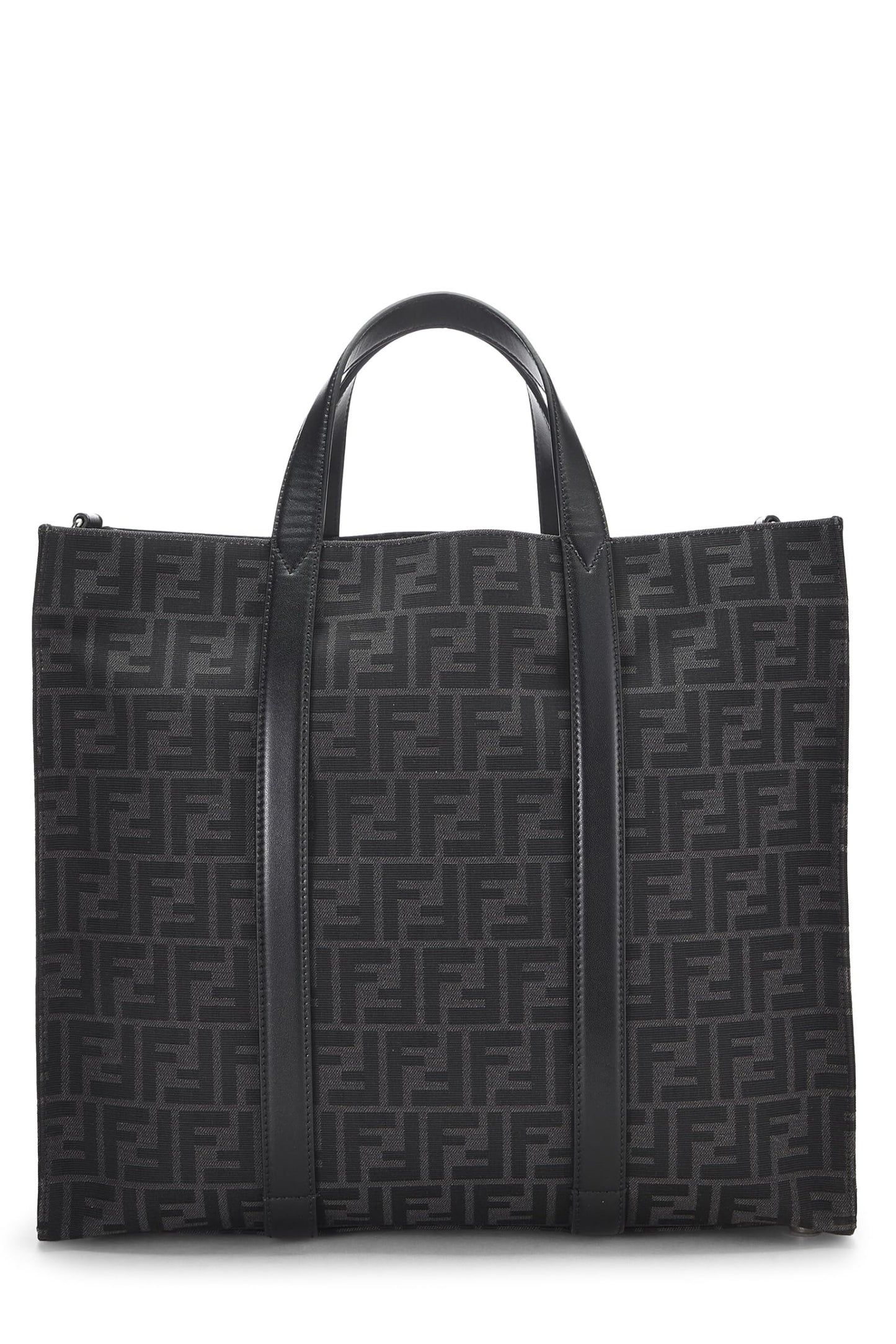 Fendi, sac fourre-tout en toile noire Zucca d'occasion, noir