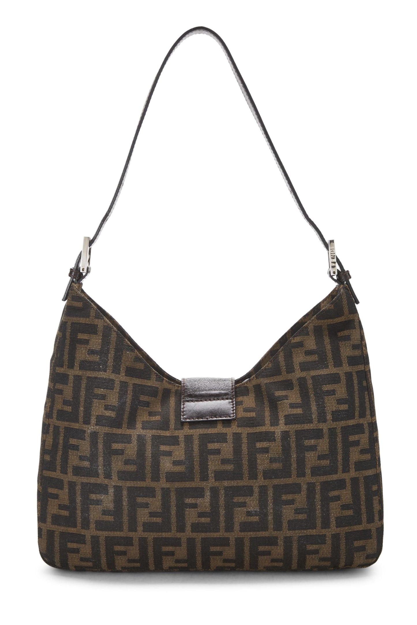 Fendi, sac à bandoulière en toile marron Zucca d'occasion, marron