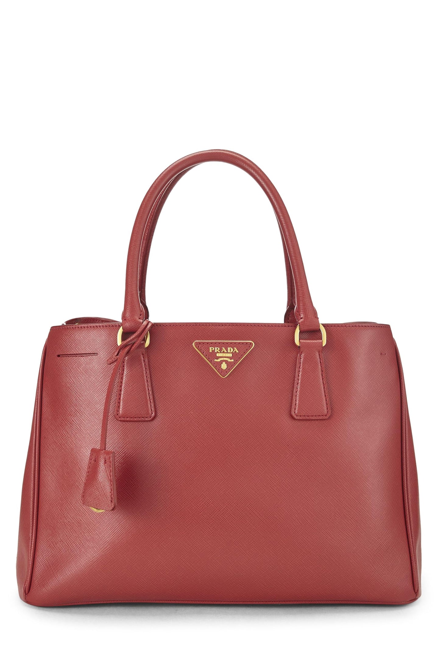 Prada, sac fourre-tout Executive moyen en saffiano rouge d'occasion, rouge