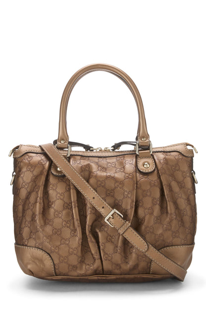 Gucci, Pre-Loved Bronze Guccissima Sukey Handbag Large, Brown