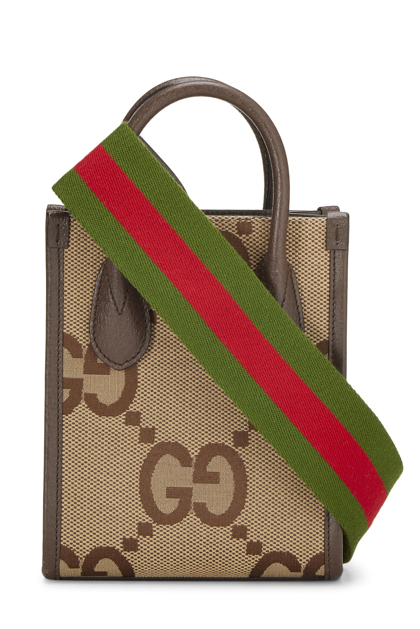 Gucci, Mini sac fourre-tout en toile GG Jumbo marron d'occasion, marron