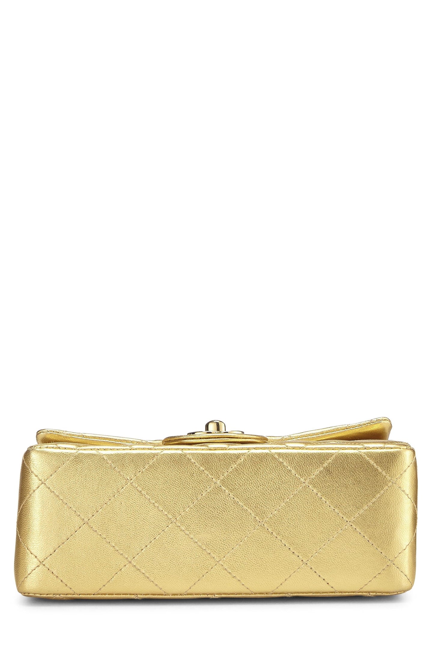 Chanel, Pre-Loved Gold Quilted Lambskin Square Flap Bag, Gold