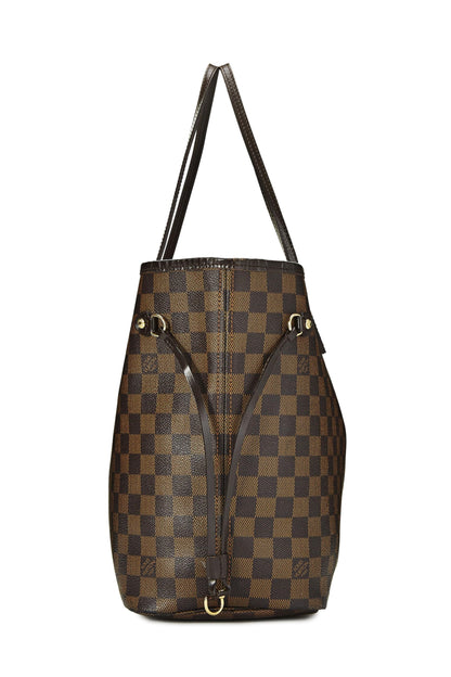 Louis Vuitton, Damier Ebene Neverfull MM preamado, Marrón