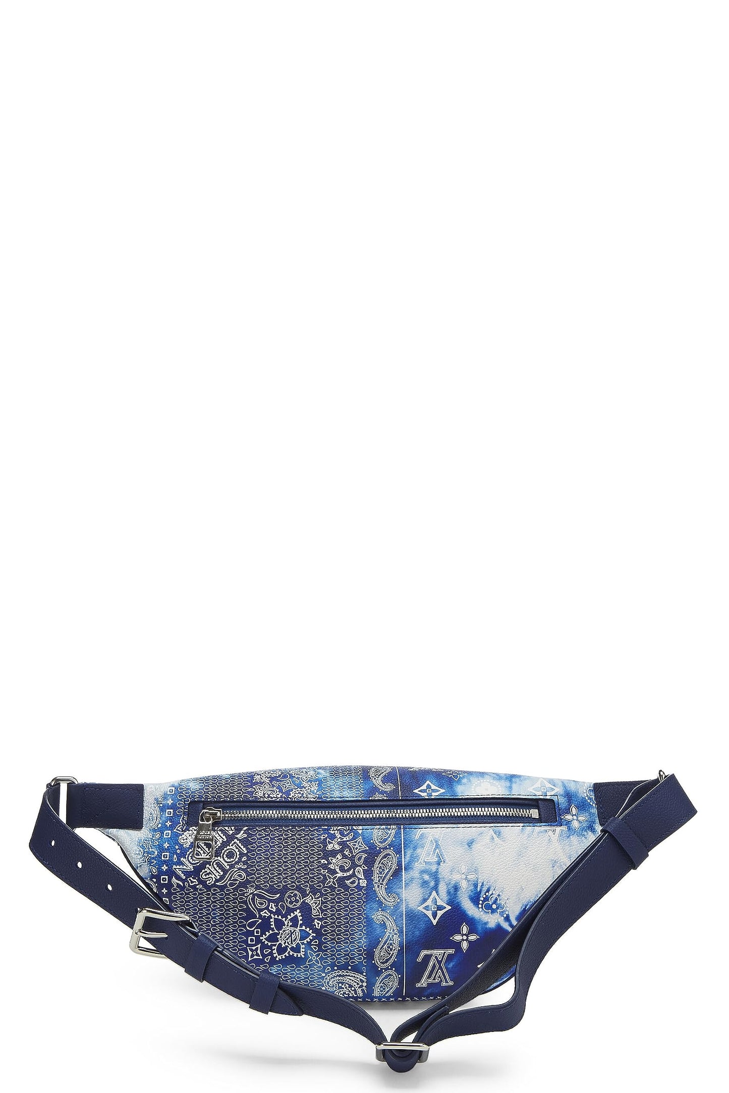 Louis Vuitton, sac banane Discovery Bandana Monogram bleu d'occasion, bleu