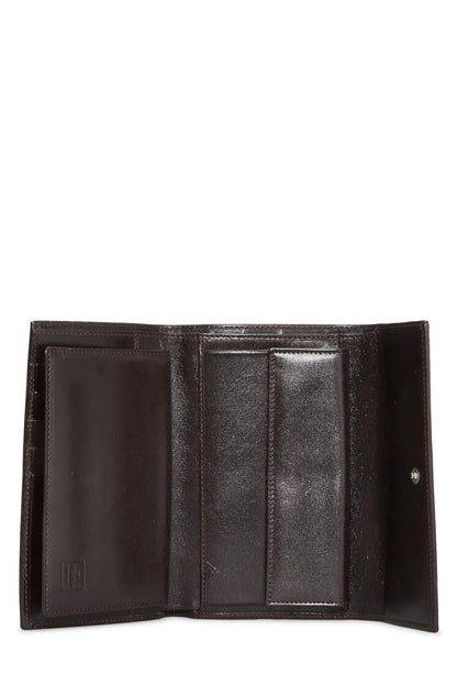 Fendi, Pre-Loved Brown Zucca Canvas Long Wallet, Brown