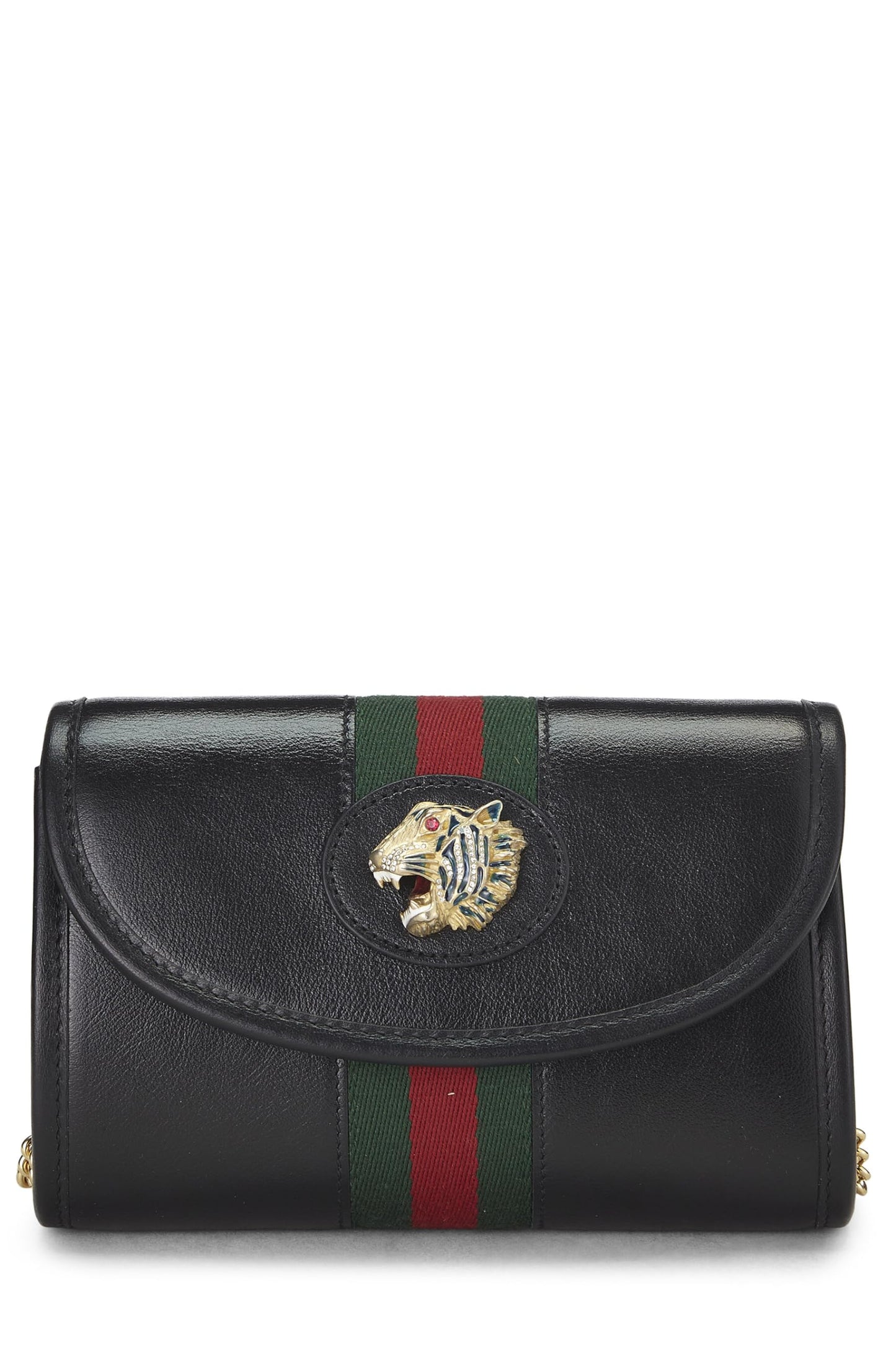 Gucci, Mini sac à bandoulière en cuir noir Rajah d'occasion, noir