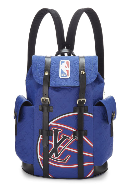 Louis Vuitton, Mochila Christopher NBA Taurillon azul pre-Loved MM, Azul