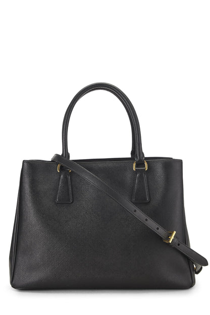 Prada, sac fourre-tout Executive moyen en saffiano noir d'occasion, noir