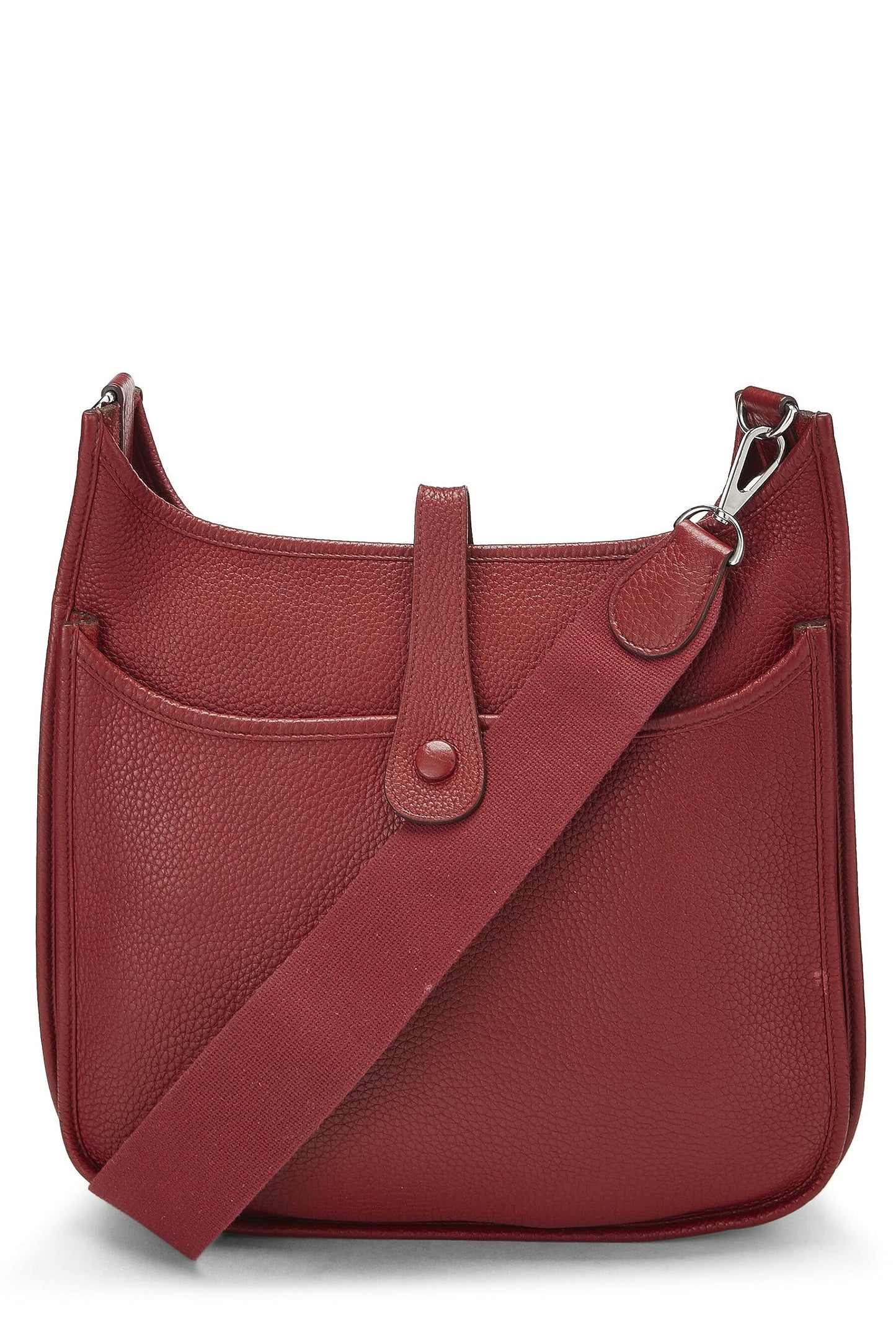 Hermès, Pre-Loved Red Clemence Evelyne III GM, Red