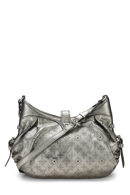 Louis Vuitton, Hobo XS de cuero Mahina con monograma plateado Pre-Loved, Plata