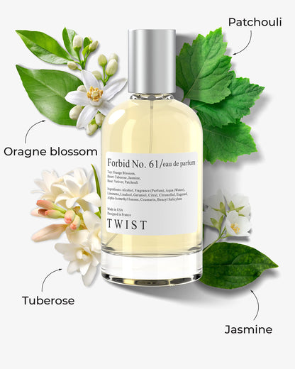 Twist Forbid No. 61 - Eau De Parfum Inspired by Giv. L'interdit, Long-Lasting Perfume For Women, Paraben Free, Vegan, Clean Ingredients, Fragrance - Spray 100 ml | 3.4 fl. oz.