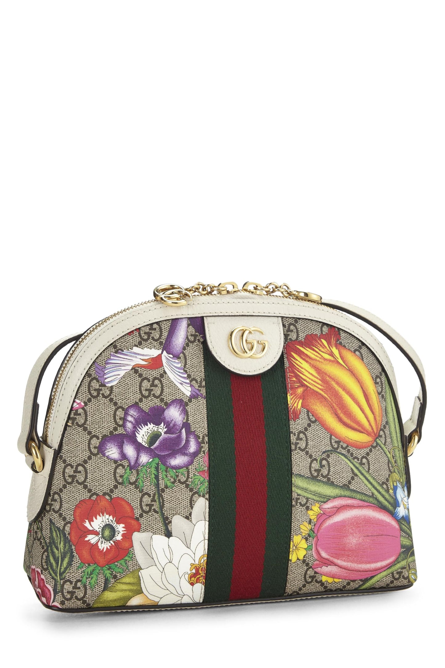 Gucci, Pre-Loved Original GG Supreme Canvas Ophidia Dome Shoulder Bag Small, White