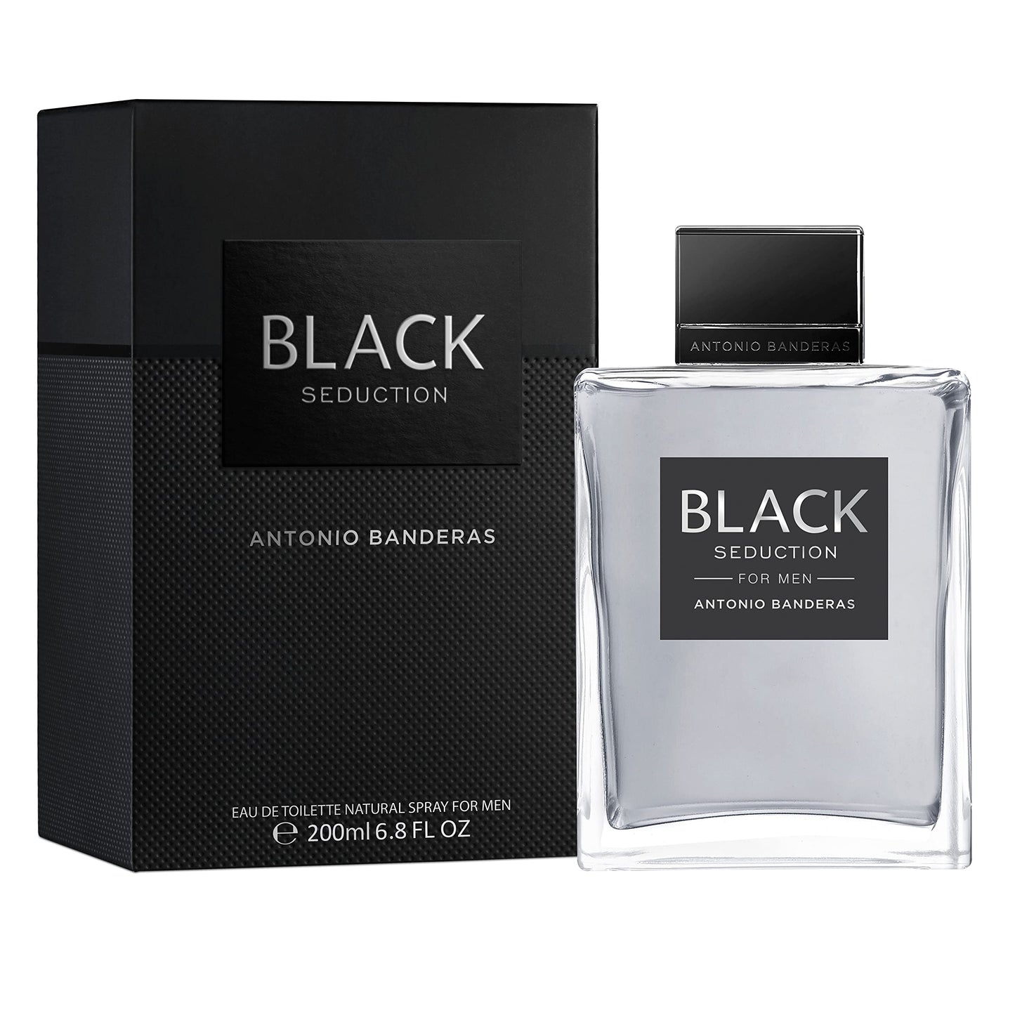 Antonio Banderas Eau De Toilette Spray para hombres, Seduction In Black, 6,8 fl oz, transparente