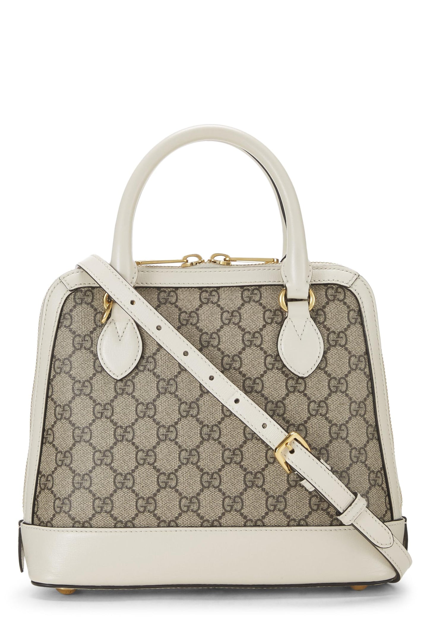 Gucci, Bolso pequeño con forma de caballo de lona GG Supreme original blanco Pre-Loved, Blanco