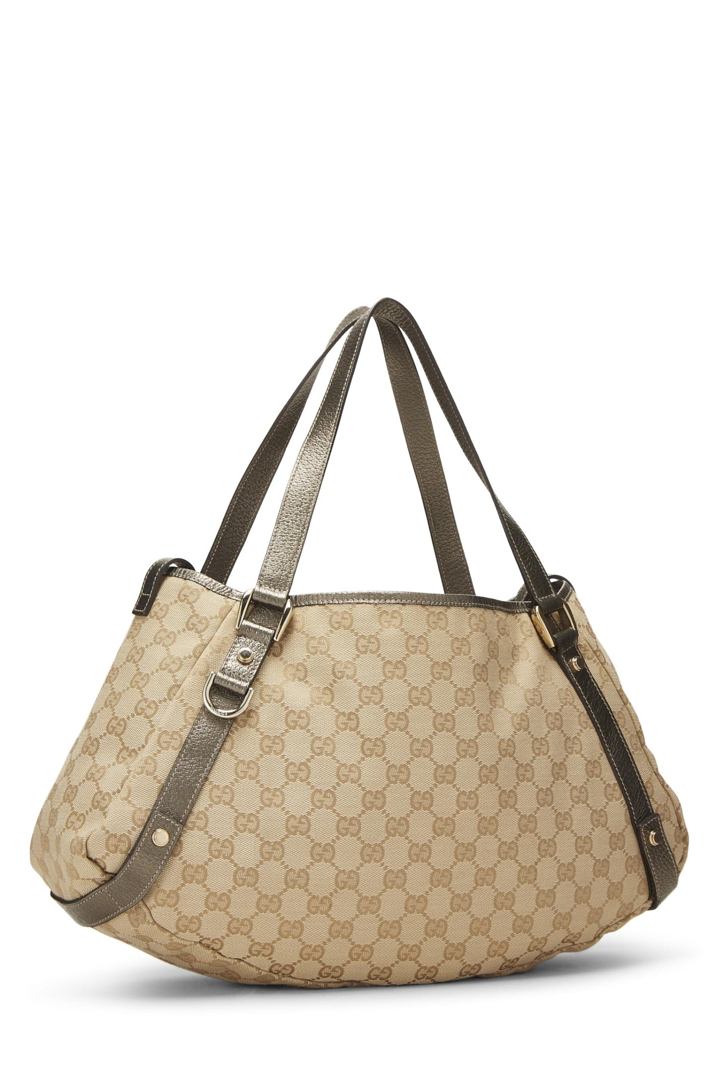 Gucci, Bolso tote Abbey de lona GG original Pre-Loved, dorado