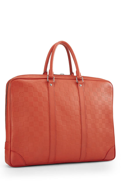 Louis Vuitton, Pre-Loved Orange Damier Infini Porte Documents Voyage, Orange