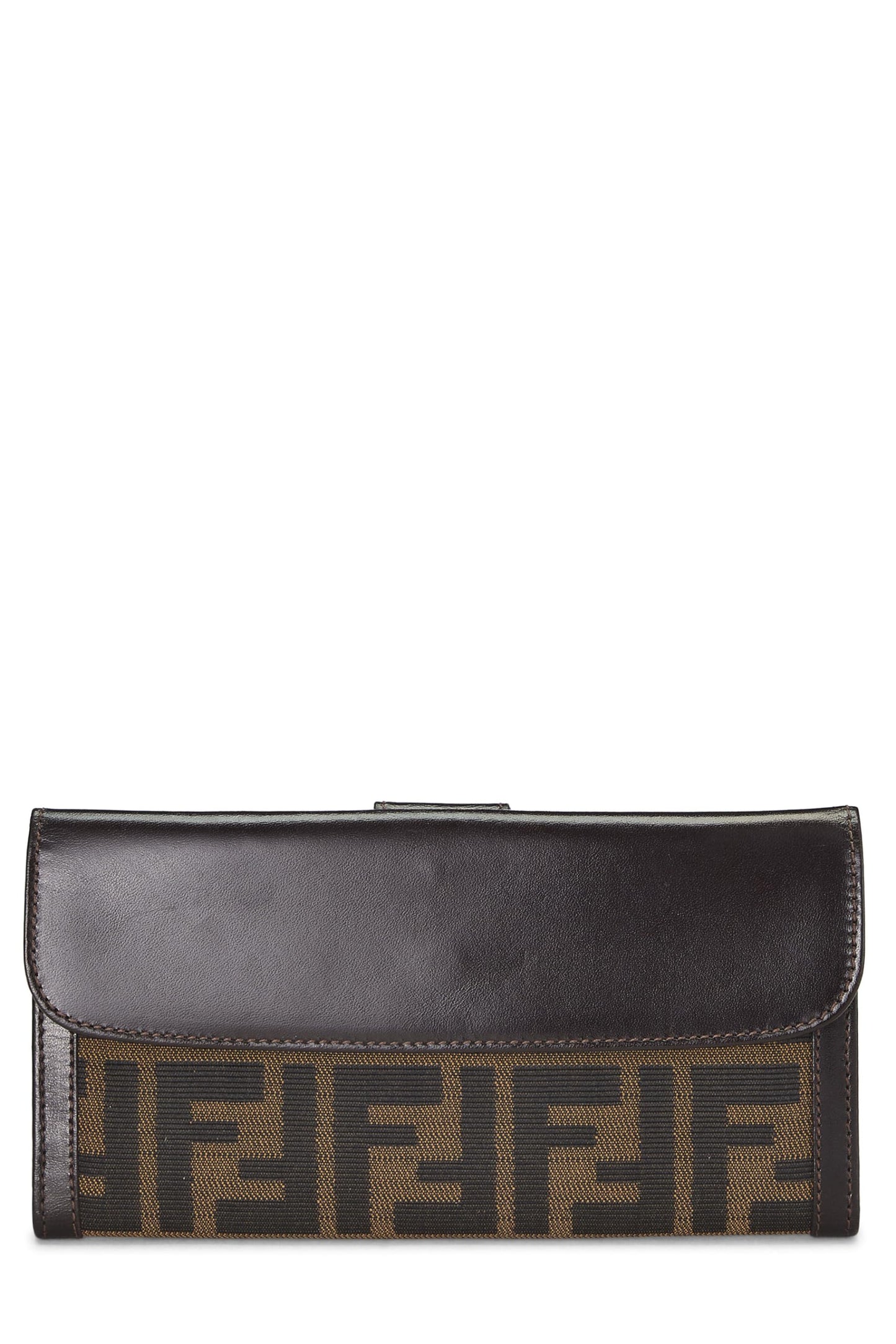 Fendi, portefeuille long en toile marron Zucca d'occasion, marron