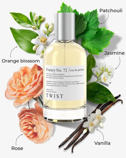 Twist - Frenzy No. 72 - Eau De Parfum Inspired by V&Rolf's Flower Bomb, Long-Lasting Perfume For Women, Paraben Free, Vegan, Clean Ingredients, Fragrance - Spray 100 ml | 3.4 fl. oz.