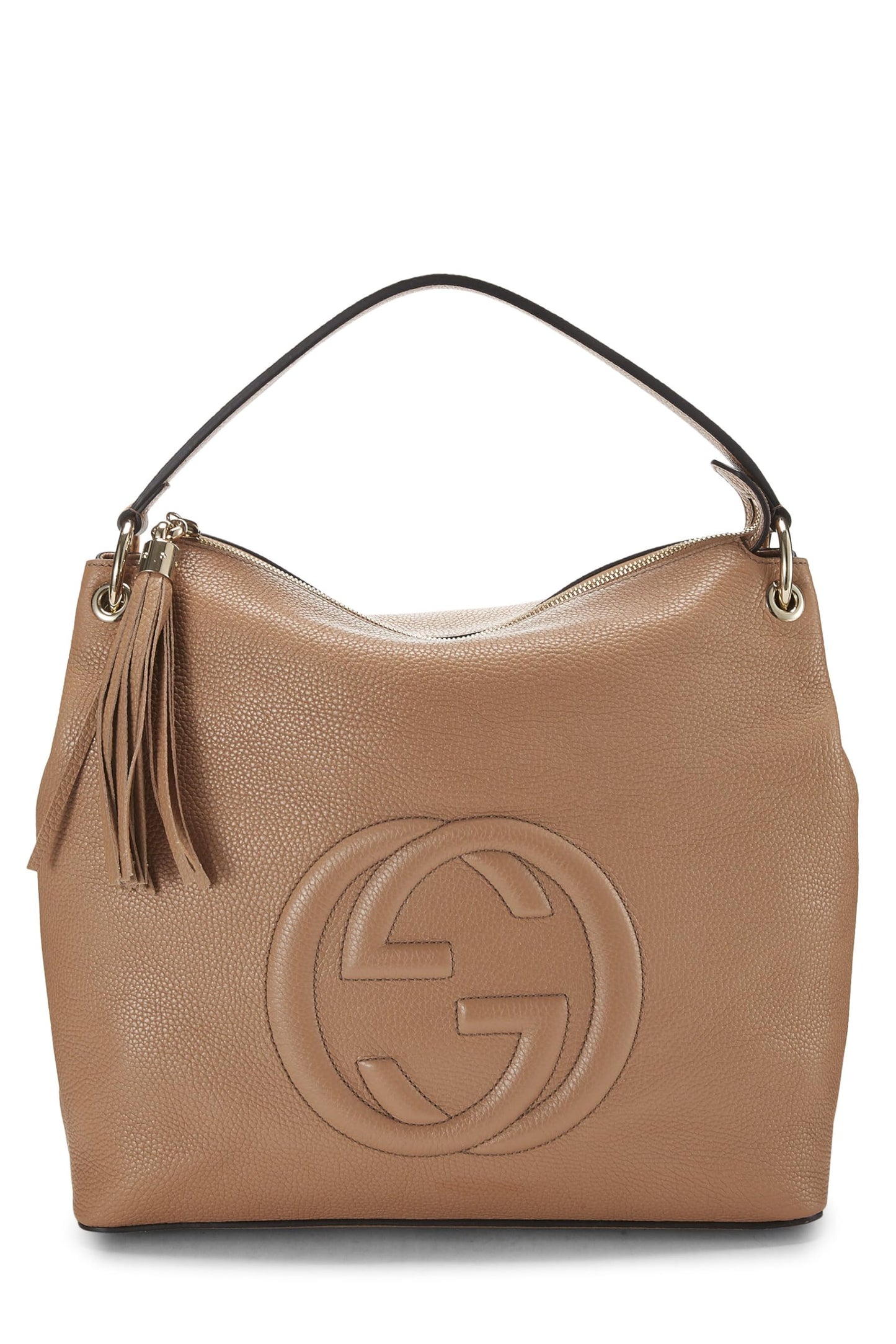 Gucci, sac à main convertible Soho Hobo Large en cuir marron d'occasion, marron