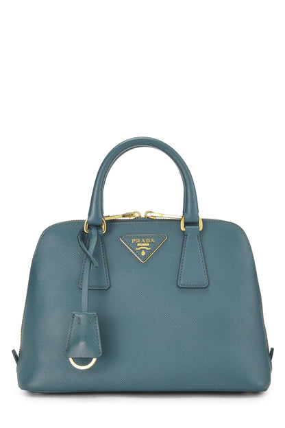 Prada, Promenade Small en saffiano bleu d'occasion, bleu