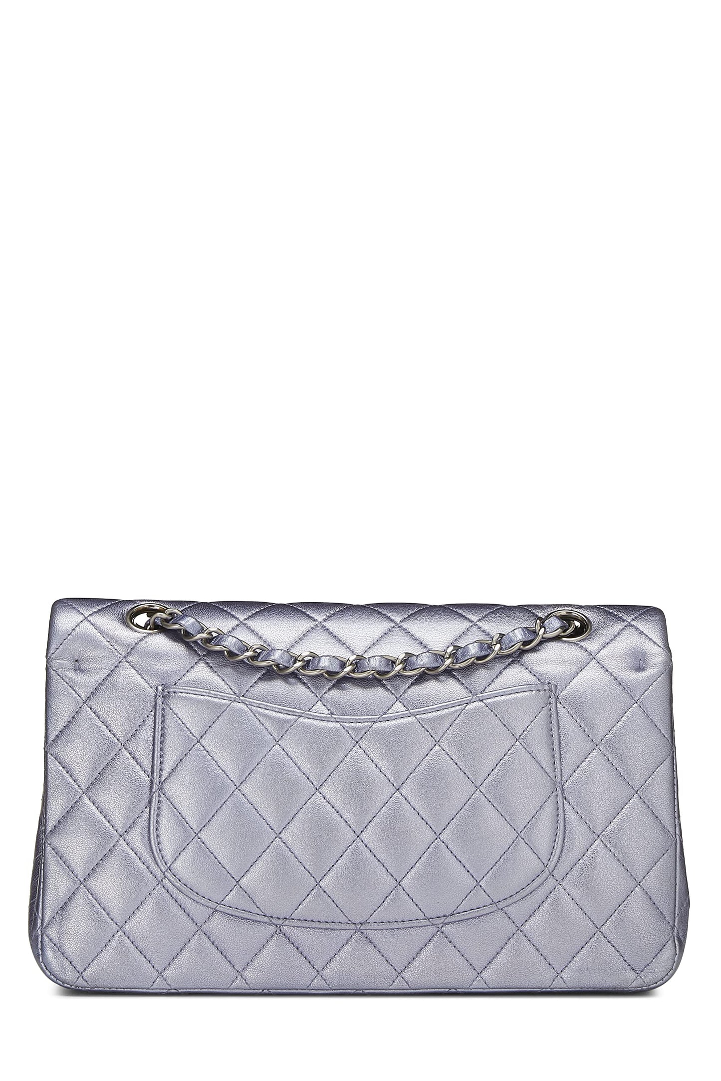 Chanel, Pre-Loved Metallic Purple Quilted Lambskin Classic Double Flap Medium, Purple