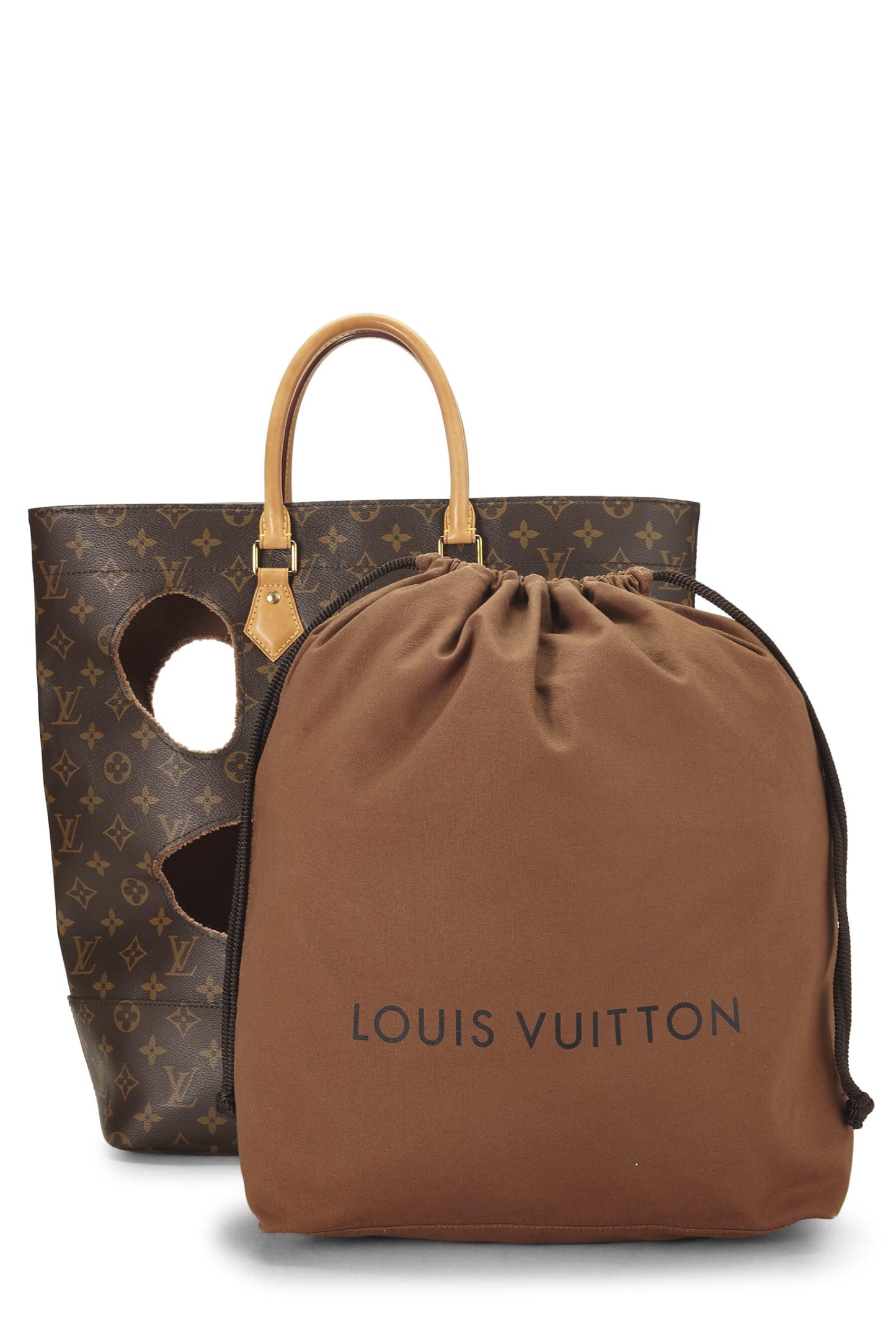 Louis Vuitton, Sac monogramme pré-aimé Comme des Garçons x Louis Vuitton avec trous, Marron