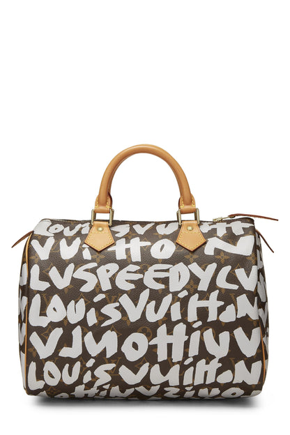 Louis Vuitton, Stephen Sprouse x Louis Vuitton d'occasion, Speedy 30 gris graffiti Monogram, gris