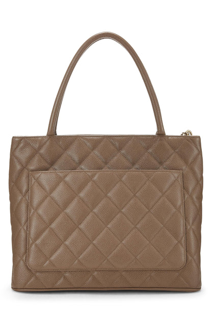 Chanel, Pre-Loved Brown Quilted Caviar Medallion Tote, Brown