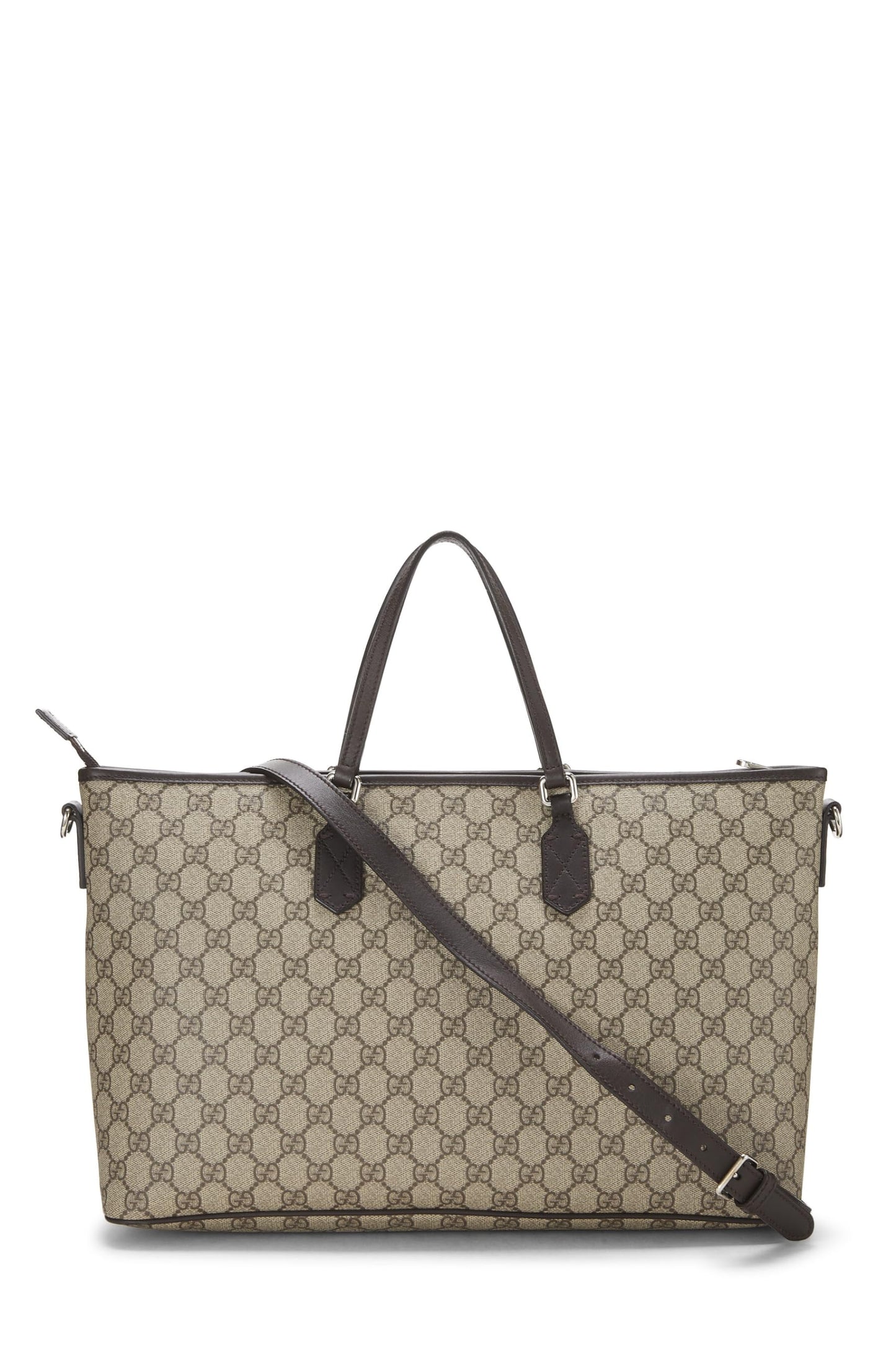 Gucci, sac fourre-tout en toile GG Supreme Original d'occasion, grand modèle, marron