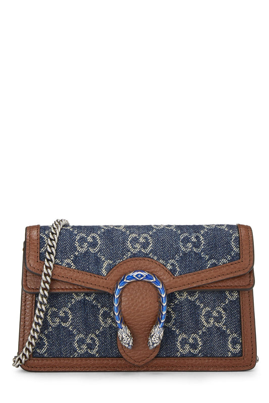 Gucci, Pre-Loved Blue Denim Dionysus Shoulder Bag Super Mini, Blue