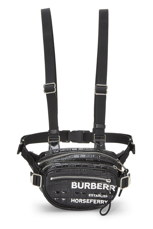 Burberry, sac ceinture Horseferry Cannon en toile enduite noire d'occasion, noir