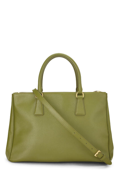 Prada, Pre-Loved Green Saffiano Galleria Tote Medium, Green