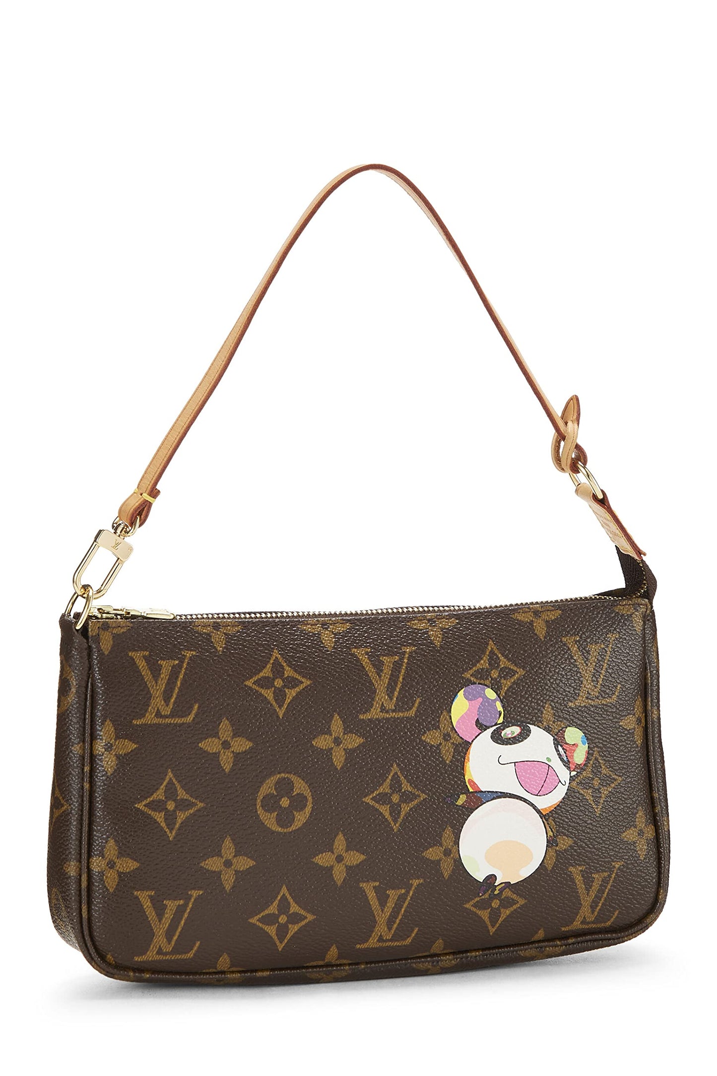 Louis Vuitton, accesorios pre-Loved Takashi Murakami x Louis Vuitton Monogram Canvas Panda Pochette, marrón