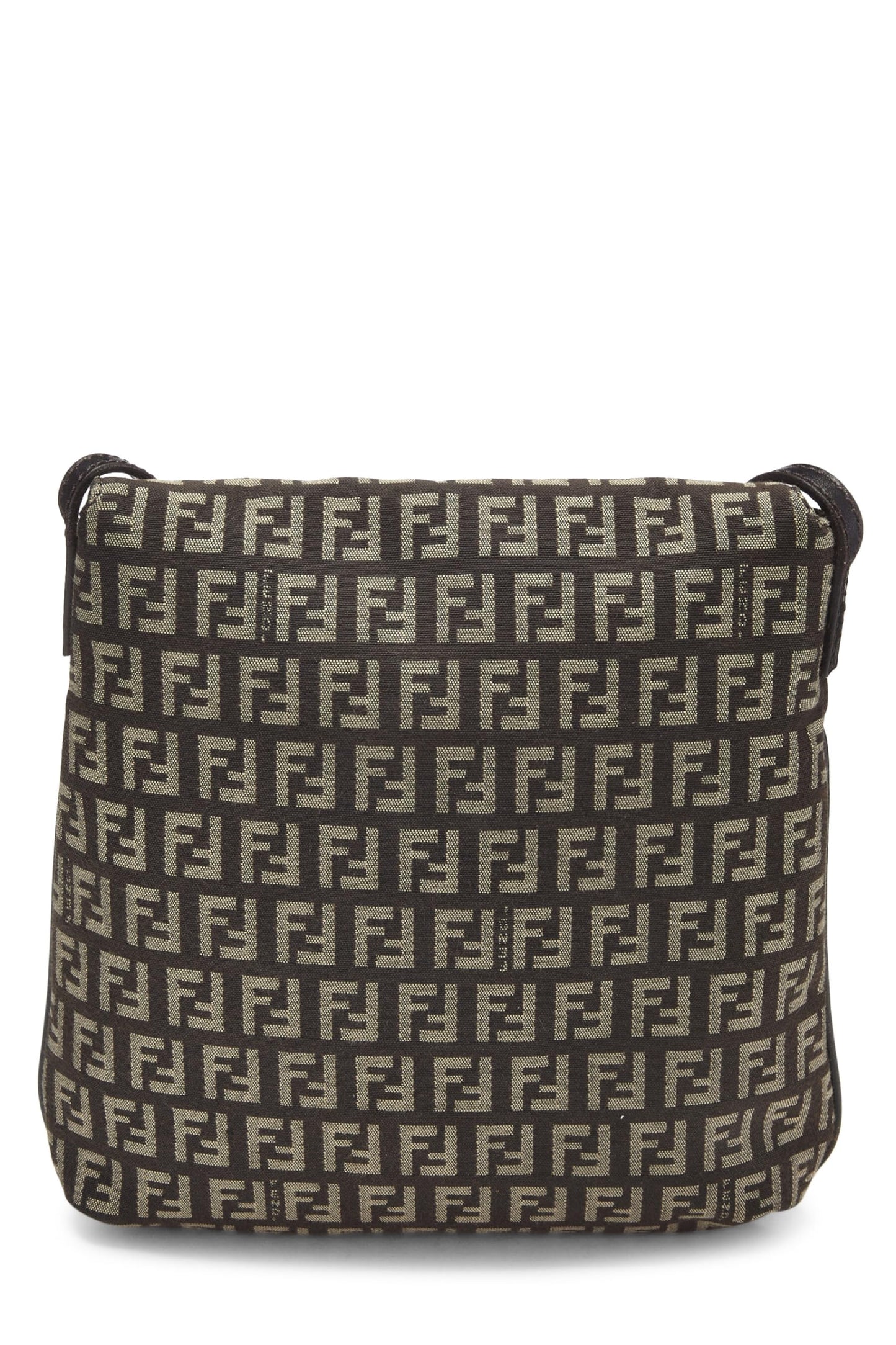 Fendi, sac messager en toile marron Zucchino Small d'occasion, marron