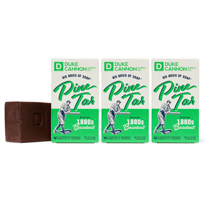 Duke Cannon Supply Co. Big Brick of PINE TAR Soap Lot de 3 savons en barre de 10 oz qui sentent le baseball des années 1880