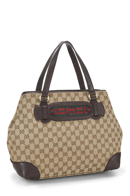 Gucci, sac fourre-tout de dressage en toile GG d'origine d'occasion, marron