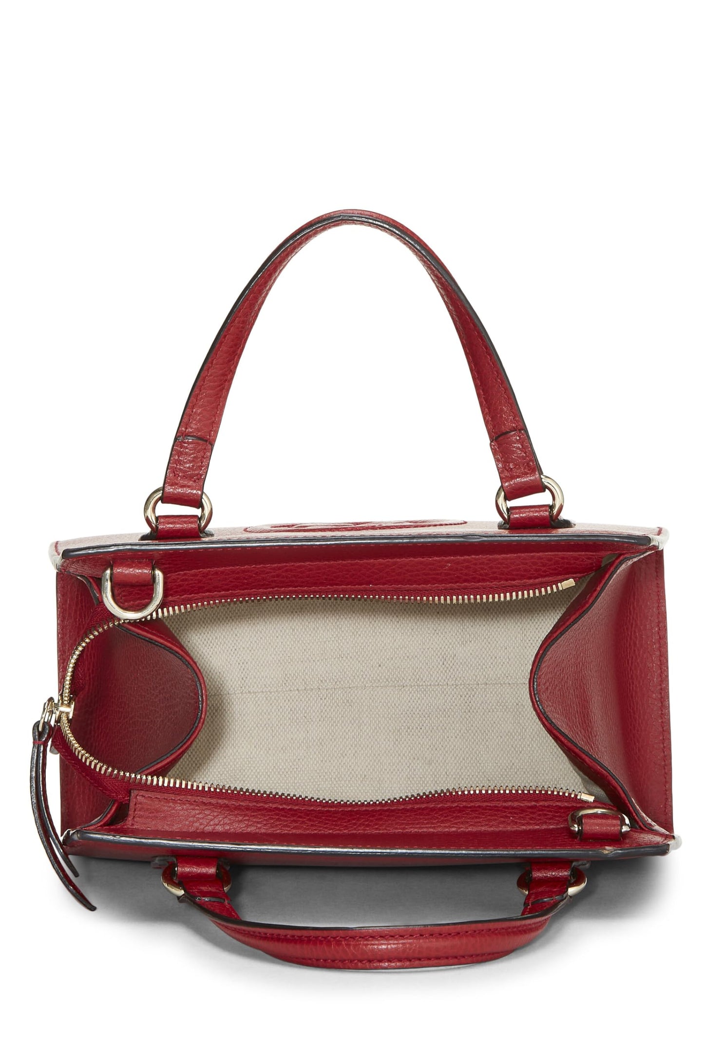 Gucci, Pre-Loved Red Grained Leather Soho Handbag, Red