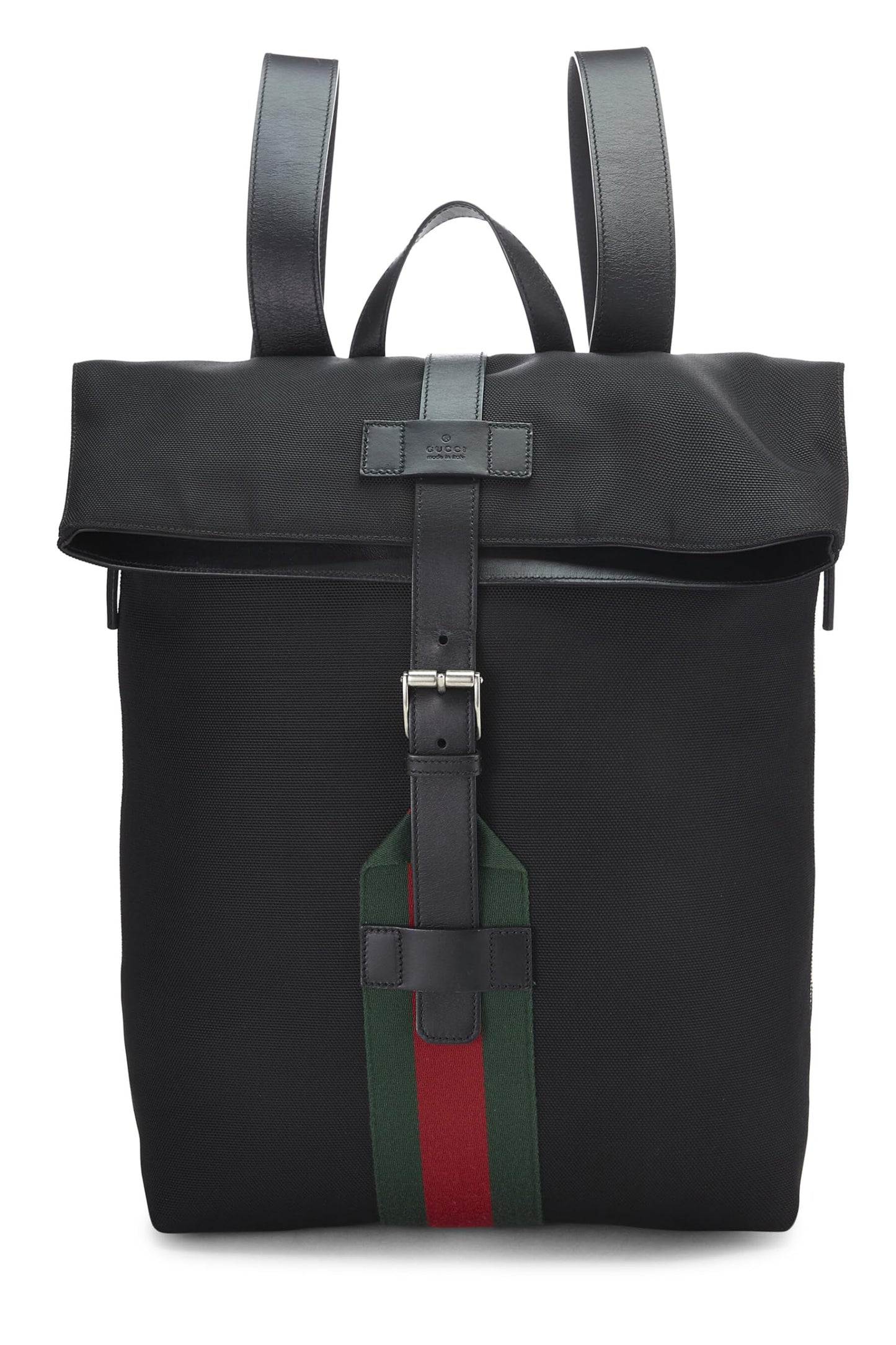 Gucci, Pre-Loved Black Techno Canvas Web Backpack, Black