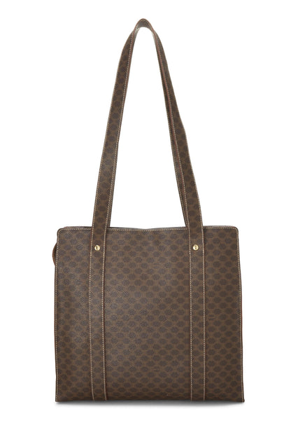 Céline, Pre-Loved Brown Coated Canvas Macadam Tote, Brown