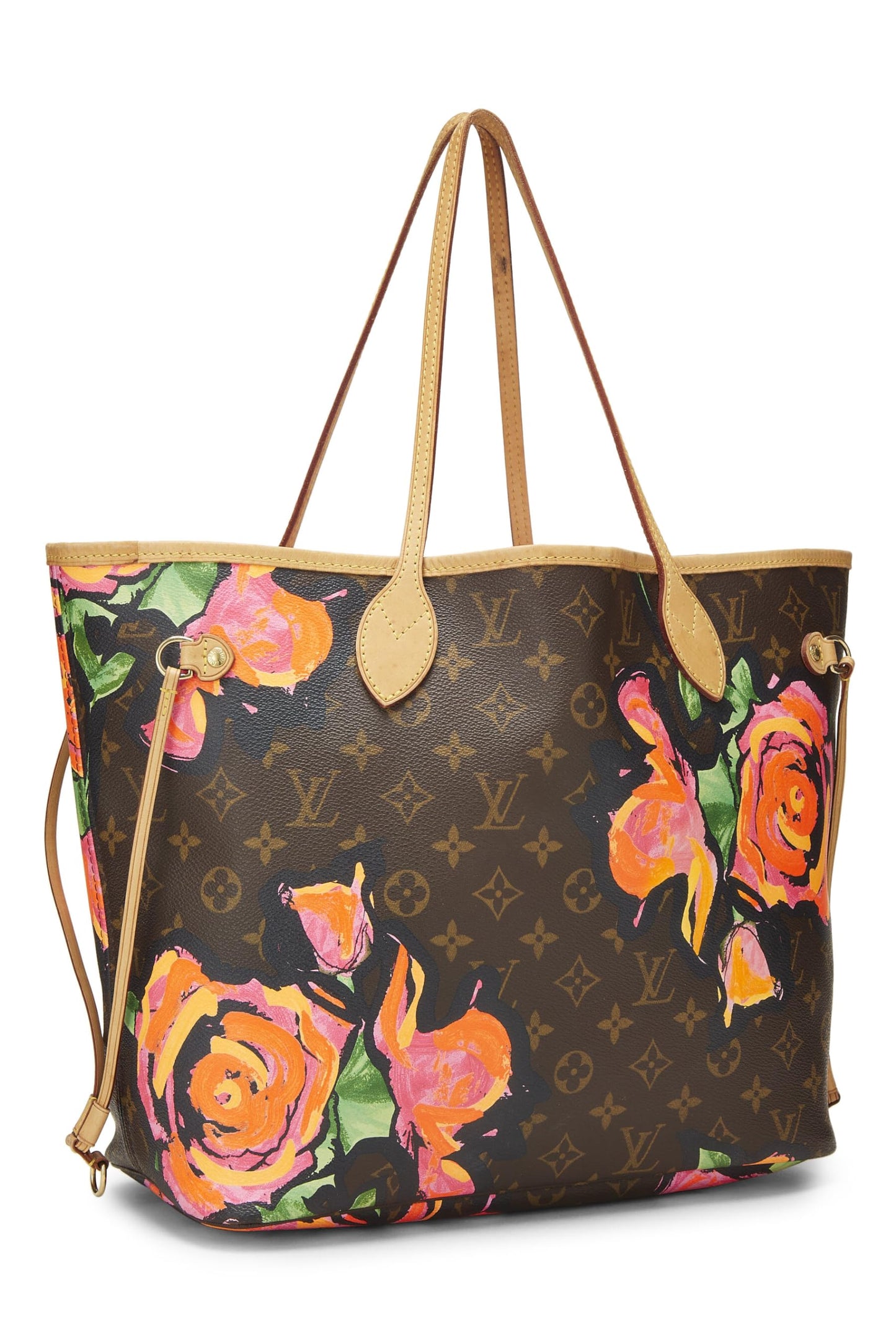 Louis Vuitton, Pre-Loved Stephen Sprouse x Louis Vuitton Monogram Canvas Roses Neverfull MM, Marrón